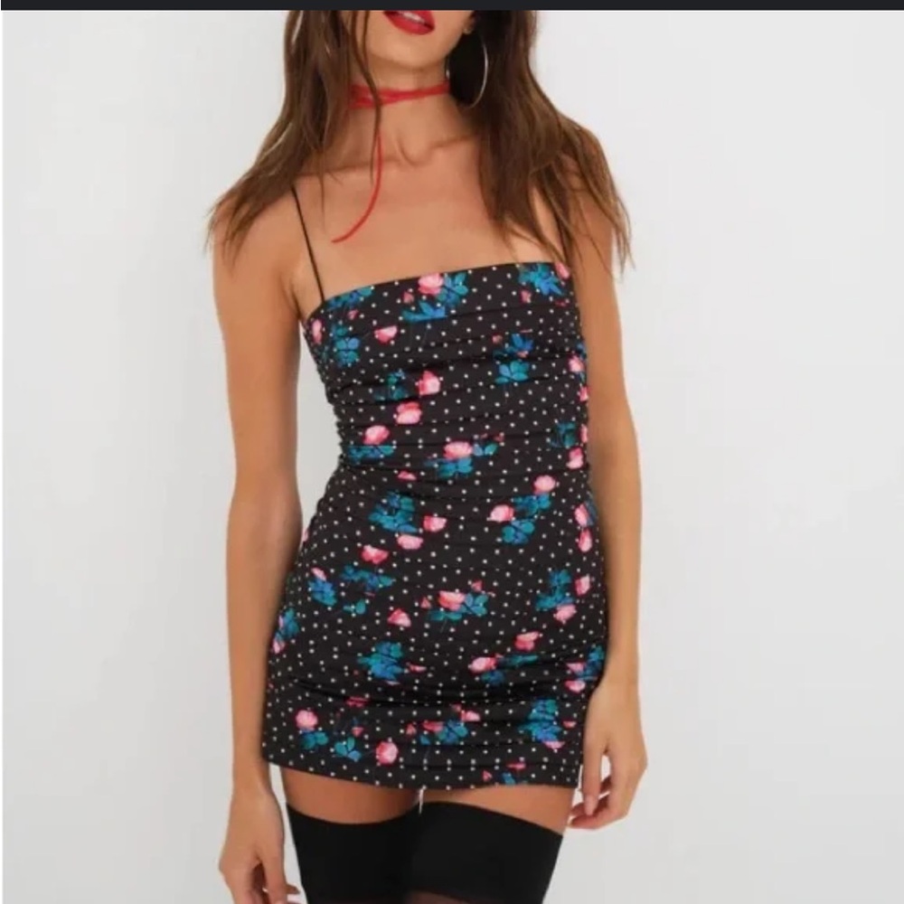BNWT For Love And Lemons Black and Floral Posey Dress